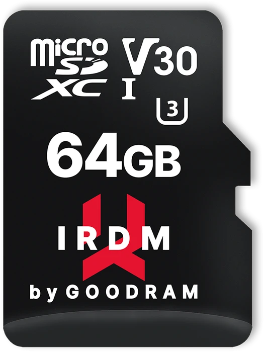 goodram M3AA IRDM MICROCARD R100/W40 64GB Kit, UHS-I U3, Class 10