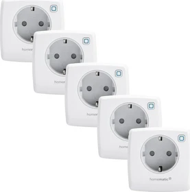eQ-3 Homematic IP HmIP-PS-2 Schaltsteckdose, Smart-Steckdose, 5er-Pack