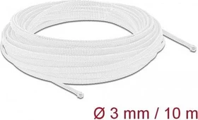DeLOCK Geflechtschlauch dehnbar, 3mm, 10m, weiß
