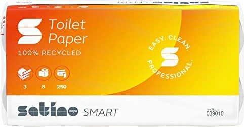 Wepa Satino smart Toilettenpapier 3-lagig weiß, 8 Rollen