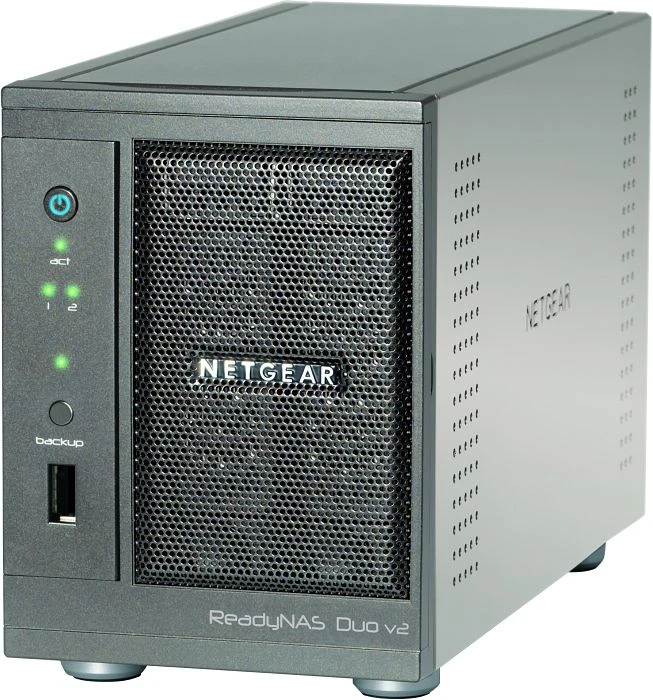 Netgear ReadyNAS Duo RND2000, 256MB RAM, 1x RJ-45 1000Base-T, 3x USB-A 3.0