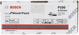 Bosch Professional C470 Best for Wood and Paint Schleifblatt K100, 125mm, 50 Stück