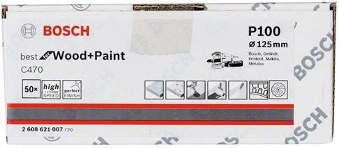 Bosch Professional C470 Best for Wood and Paint Schleifblatt K100, 125mm, 50 Stück