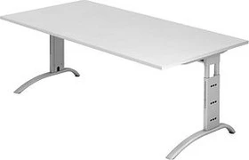 Hammerbacher Ergonomic Plus F-Serie FS2E/W Schreibtisch 200x100cm weiß/silber