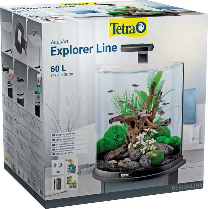 Tetra AquaArt LED Explorer Line Aquarium Komplettset 60l schwarz
