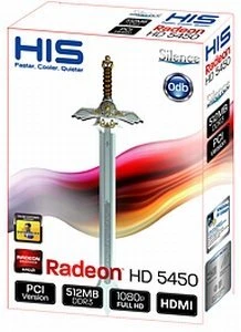 HIS Radeon HD 5450 Silence, 512MB DDR3 650MHz, VGA, DVI, HDMI