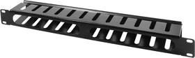 LogiLink Kabelpanel 19" mit Abdeckung, schwarz, 1HE