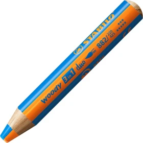 STABILO Woody 3in1 Duo Wachsmalstift orange/blau