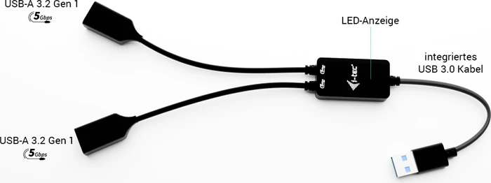 i-tec USB-A Cable HUB 2 port, USB-A 3.0 [Stecker]