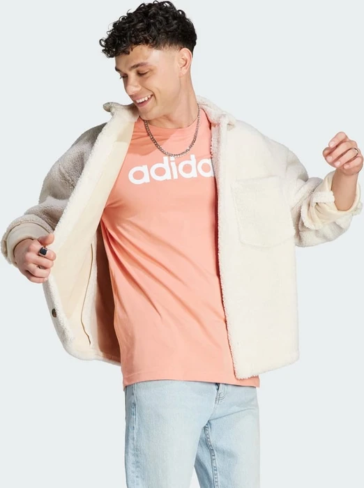 adidas Essentials Single Jersey Linear Embroidered Logo T-Shirt kurzarm wonder clay (Herren)