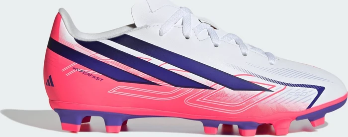 adidas F50 Hyperfast Club FG/MG cloud white/solar purple/solar turbo (Junior)