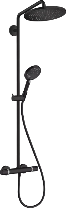 Hansgrohe Croma Select S Showerpipe 280 1jet mit Thermostat und Handbrause Raindance mattschwarz