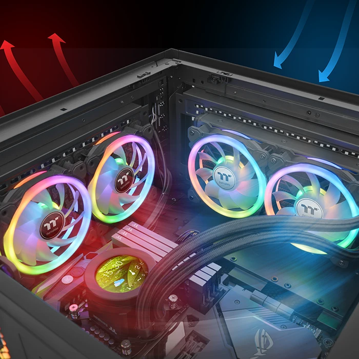 Thermaltake SWAFAN 14 RGB, schwarz, LED-Steuerung, 140mm, 3er-Pack