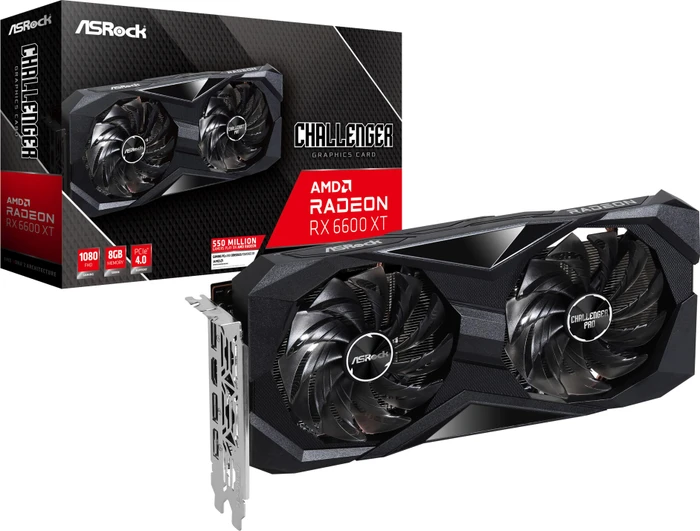 ASRock Radeon RX 6600 XT Challenger D OC, RX6600XT CLD 8GO, 8GB GDDR6, HDMI, 3x DP