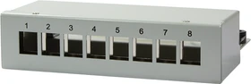 LogiLink Stahlgehäuse für RJ-45 Keystone Module, 8-Port, grau