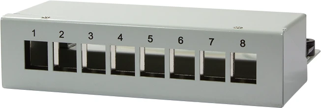 LogiLink Stahlgehäuse für RJ-45 Keystone Module, 8-Port, grau