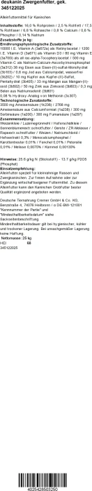 Deuka deukanin, Zwergenfutter, Zwergkaninchen, 25kg
