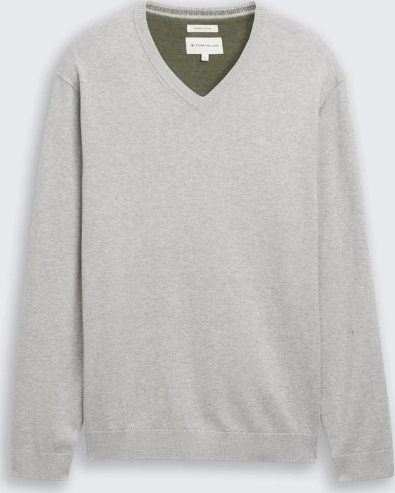 Tom Tailor Strickpullover mit V-Ausschnitt aus Baumwolle (Herren)