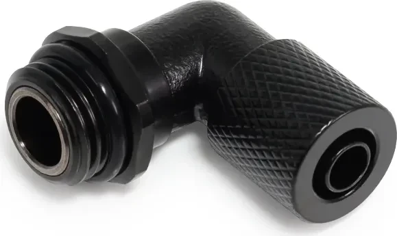 Alphacool Eiszapfen ES Schlauchanschluss 90° G1/4" auf 8/5mm Anschraubtülle, schwarz