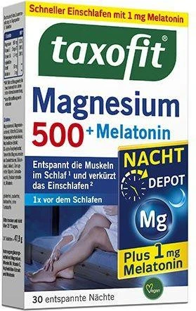 Taxofit Magnesium 500 Nacht Depot Tabletten, 30 Stück