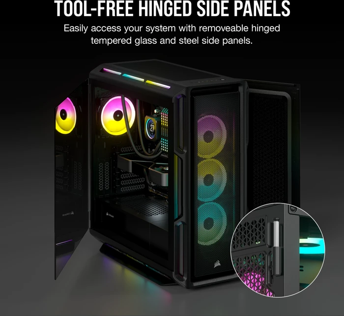 Corsair iCue 5000T RGB TG, schwarz, Glasfenster