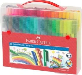 Faber-Castell Connector Filzstift Koffer-Set sortiert, 92er-Set