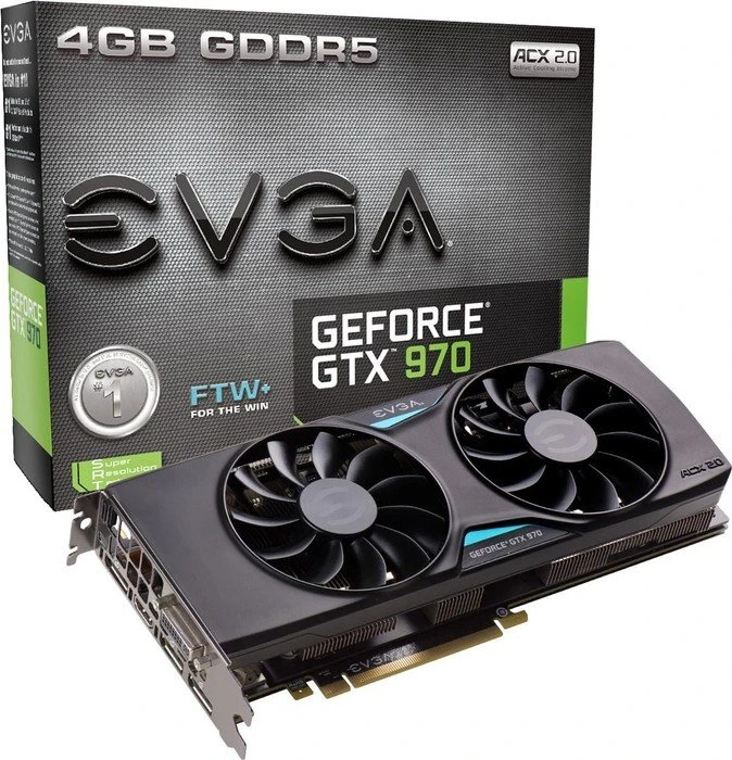 EVGA GeForce GTX 970 FTW+ ACX 2.0+, 4GB GDDR5, DVI, HDMI, 3x DP