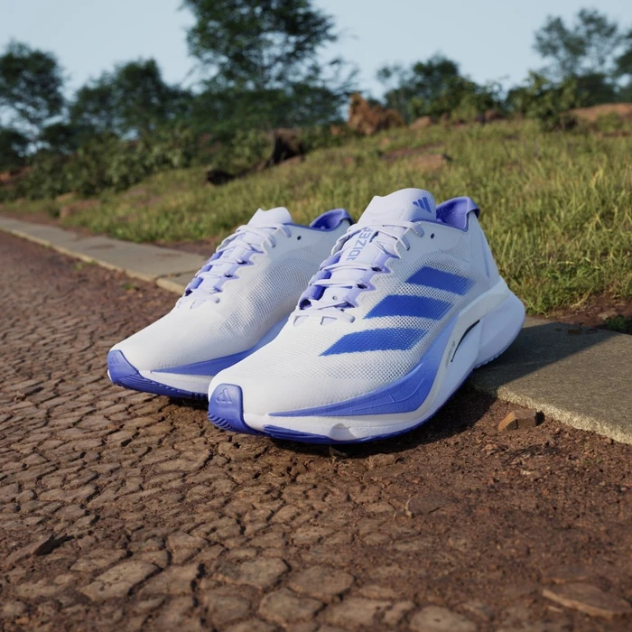 adidas Adizero Boston 12 cloud white/lucid blue/cobalt blue (Damen)