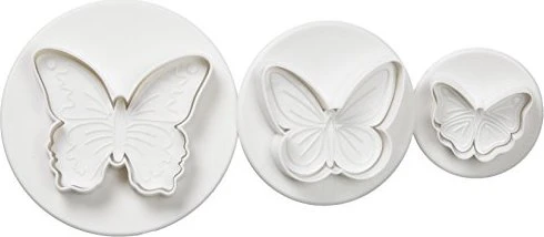 Städter Profi-Ausstecher mit Auswerfer Schmetterlinge Set weiß, 3-tlg.