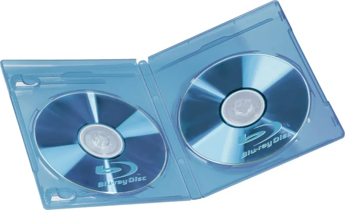 Hama Blu-ray-Doppel-Leerhülle Standard, transparent/blau, 3 Stück