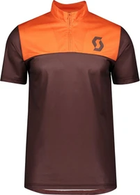 Scott Trail Flow Zip Trikot kurzarm maroon red/orange pumpkin (Herren)