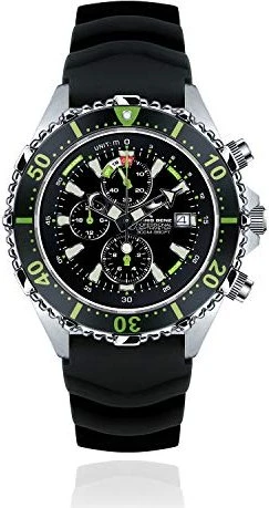 Chris Benz Depthmeter Chronograph 300m Taucheruhr kaimangrün/schwarz