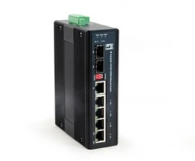 LevelOne IES-06 Industrial Railmount Gigabit Switch, 4x RJ-45, 1x SFP, 1x RJ-45/SFP (IES-0600 / 55506207)