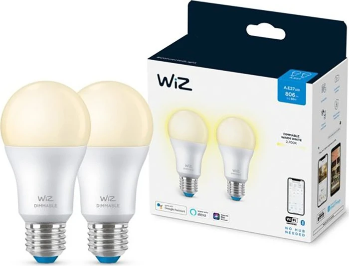 WiZ Dimmable LED 8W/927 E27 A60, 2 Stück