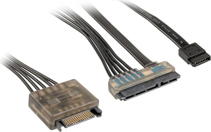 SilverStone 22-Pin SATA [Buchse] auf 7-Pin SATA [Buchse] + 15-Pin SATA [Stecker] Adapterkabel