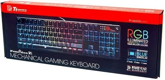Tt esports Poseidon Z RGB Gaming Keyboard, Kailh BLUE, USB, DE