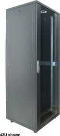 Intellinet Basic Line 19" Netzwerkschrank 32HE, Flatpack, Sicherheitsglastür, schwarz, 800mm tief