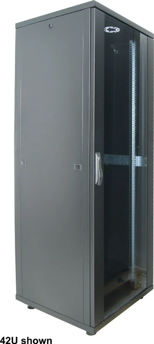 Intellinet Basic Line 19" Netzwerkschrank 32HE, Flatpack, Sicherheitsglastür, schwarz, 800mm tief