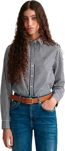 Gant Regular Fit Classic Popeline Stripe Hemd langarm classic blue (Damen)