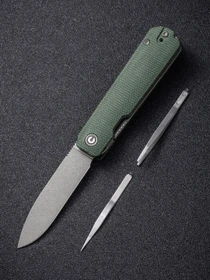 Civivi Sendy Flipper Taschenmesser green canvas micarta/grey stonewashed nitro