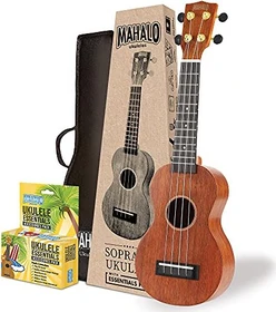 Mahalo Java Series Soprano Essentials Ukulele Pack Transparent Brown