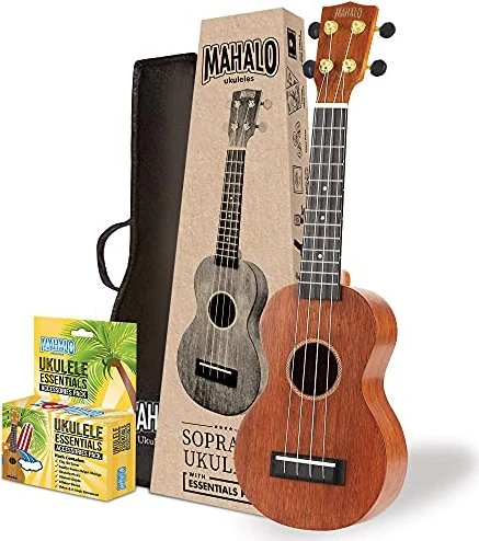 Mahalo Java Series Soprano Essentials Ukulele Pack Transparent Brown