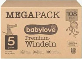 Babylove Premium Gr.5 junior Einwegwindel, 12-25kg, 108 Stück