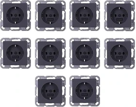 Gira SCHUKO-Steckdose 16 A 250 V Steckklemmen 10 Stück, anthrazit