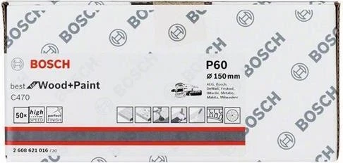 Bosch Professional C470 Best for Wood and Paint Schleifblatt K60, 150mm, 50 Stück