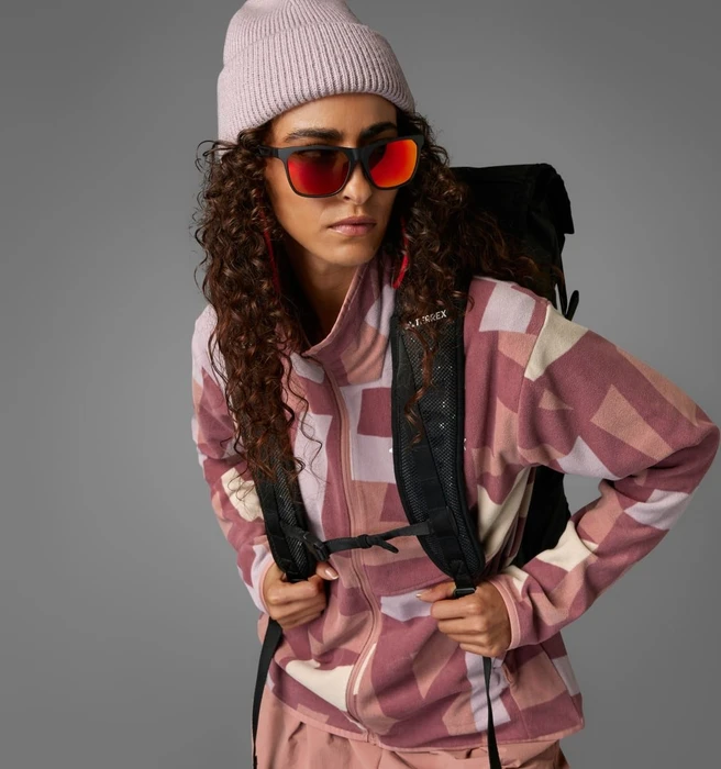 adidas Terrex Multi Printed Fleece Jacke wonder beige/burgundy (Damen)