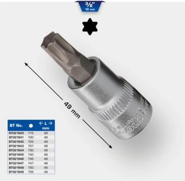 Brilliant Tools Torx Steckschlüssel 3/8", 49mm
