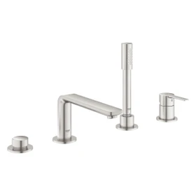 Grohe Lineare 4-Loch Einhand-Wannenkombination supersteel