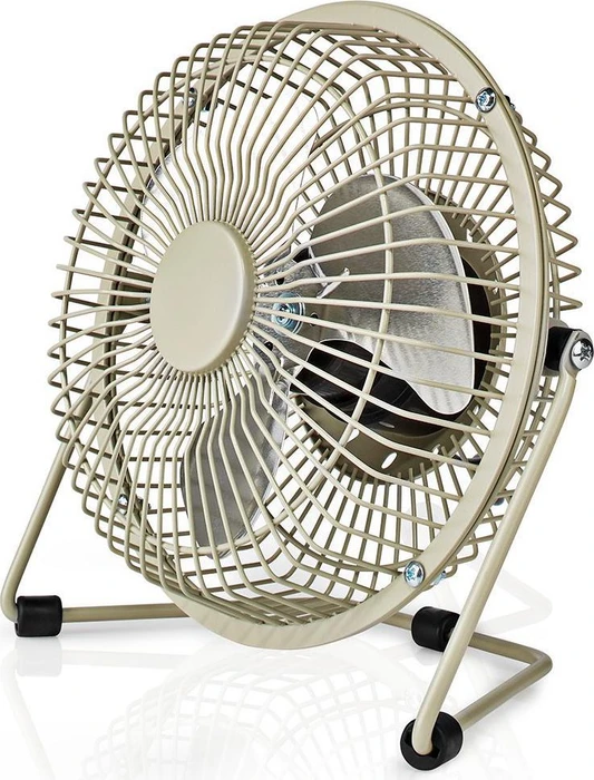Nedis FNDK1GY15 USB Mini Tischventilator aus Metall 15cm grau