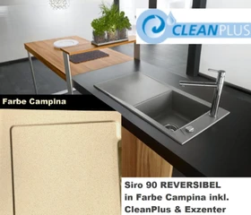 systemceram Siro 100 Einbau Becken rechts mit Ablauffernbedienung campina
